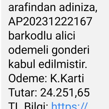 PTT Kargo Gelen Mesaj Üzerindeki"link" Kesinlikle Açmayın.