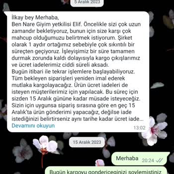 Nare Giyim Kapatılmalı Şikayetim Var