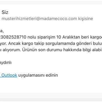 Madame Coco 12 Gündür Teslim Edilmeyen Kargo