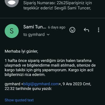 Gym Hard 2 Hafta Geçmesine Rağmen Ürün Gelmedi