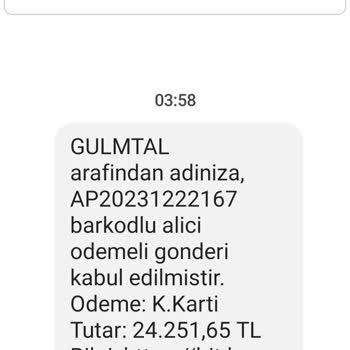 PTT Kargo İstenmeyen Kargo Ve Ödeme Bildirimi
