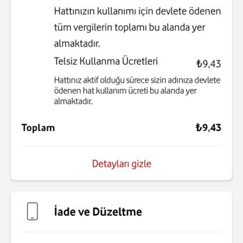 Vodafone Faturamı Her Ay Çok Ödüyorum