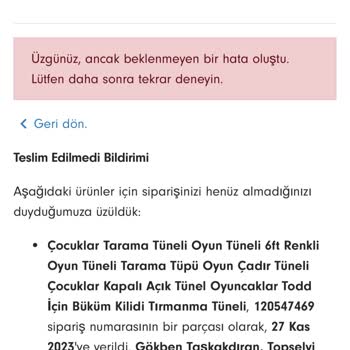 Fruugo 120547469 Teslim Edilmeyen Ürün