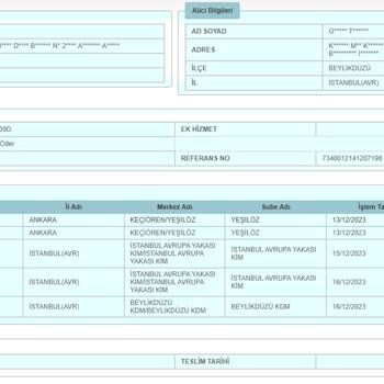 PTT Kargo Beylikdüzü PTT PDM Kargo Gecikmesi