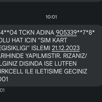 Turkcell Adına Mesaj Geldi