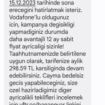 Vodafone Tarife Yenileme Hüsranı