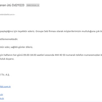 Tefal Marka Ütü 4 Ay Olmadan Bozuldu Ürünün Arkasında Durmayan Tefal