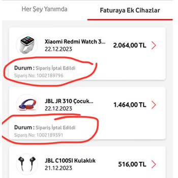 Vodafone Sipariş İptali ve Müşteri Temsilcisi