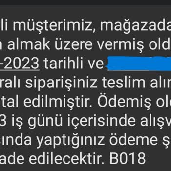 Media Markt İnternet Üzerinden Yapılan Siparişin İptali Ve Bilgilendirme Sorunu