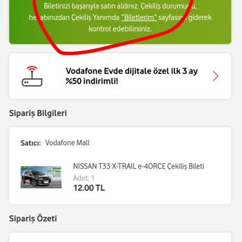 Vodafone Her Şey Yanımda Çekiliş Yanımda Bileti