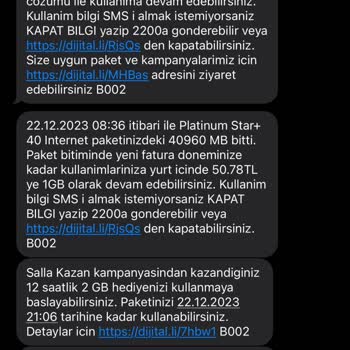 Turkcell İnternet Paketini Hızlı Bitiriyor Ve Açıklama Dahi Yapılmıyor