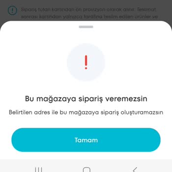 A101 Kapıda Uygulaması Sipariş Verememek