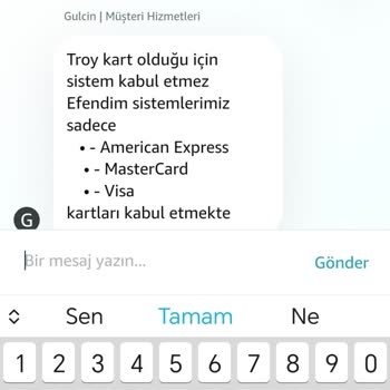 Amazon Troy Kart Alış Verişini Kabul Etmiyor