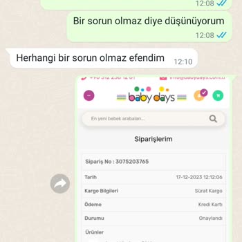 Baby Days Firması Ürünü Göndermiyor