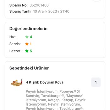 Migrosyemek Eksik Sipariş