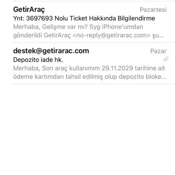Getiraraç Depozito İademi Yapmıyor!
