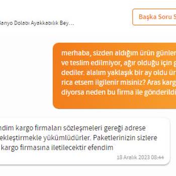 AVMPark Trendyol Ve Aras Kargo Müşteri Hiz. İlgisizliğinden Dolayı Mağdurum