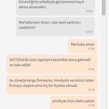 AVMPark Trendyol Ve Aras Kargo Müşteri Hiz. İlgisizliğinden Dolayı Mağdurum