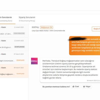 Trendyol Doğtaş Mağazası Koltuk Takımını Göndermedi