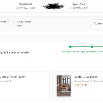 Trendyol Doğtaş Mağazası Koltuk Takımını Göndermedi