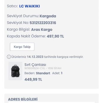 Aras Kargo Teslimat Hizmet Sıkıntısı