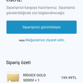 RidgexTr Teslim Edilmeyen Kartlık Siparişi