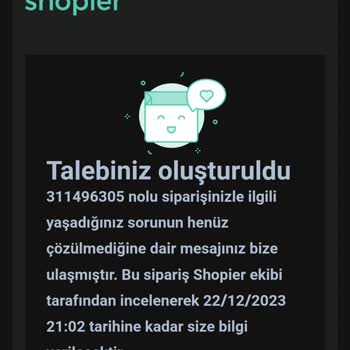 Shopier Sipariş Kargoya Verilmedi