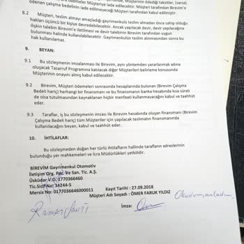 Birevim Sıra Tespitli Konut Sözleşmesi