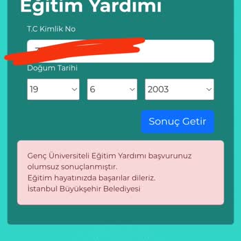 İBB Bursum Olumsuz Sonuçlandı