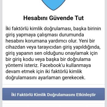 Facebook İki Faktörlü Kimlik Doğrulaması Hatası