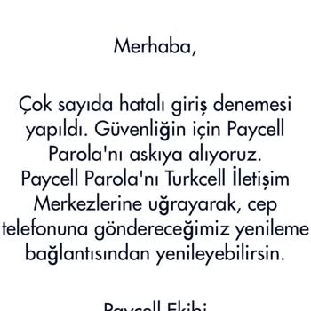 Paycell Dondurulmuş Hesap Açılmıyor
