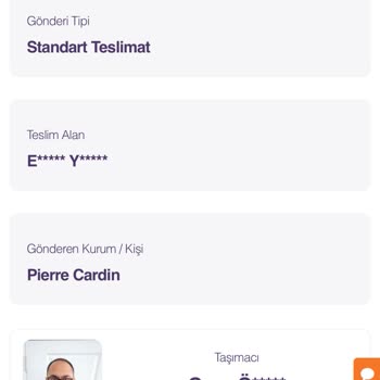 Pierre Cardin Giyim Siparişin Adrese Ulaşamaması