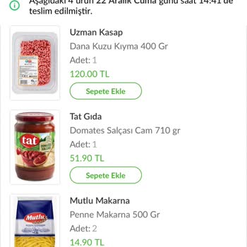 Trendyol Hızlı Market Bozuk Ürün Gönderdi