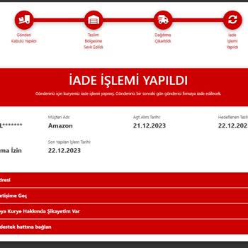 AGT Kurye - İade - Dağıtıma İzin Verilmiyor