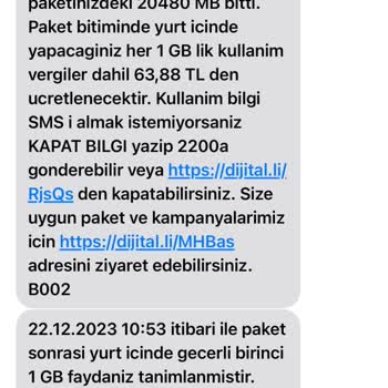 Turkcell İnternetim Hemen Bitti