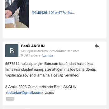 Borusan Lojistik Kargo Fiyaskosu, Ürünüm 1 Aydır IKEA Ya Ulaşmadı