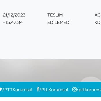 PTT Kargo Kargoyu Adrese Teslim Etmedi.