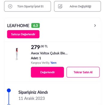 Pazarama Leafhome Kargolama Gecikmesi