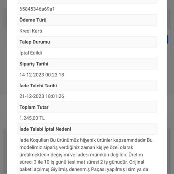Labor Medikal Tekstil Kalitesiz Ürün, İade Problemi