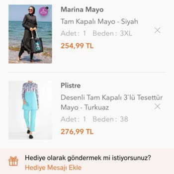 Modanisa Tesettür Mayo Siparişi İptal Edildiği İçin Mağduriyet Yaşanması