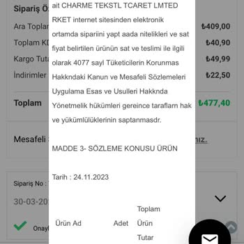 Charmé Butik Siparişim Neden Gönderilmiyor? Sürecin İncelenmesi Talebi