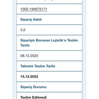 Borusan Lojistik Kargomu Kendi Kendine İptal Etti