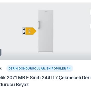 Arçelik E Sınıf Derin Dondurucu Sakin Almayım