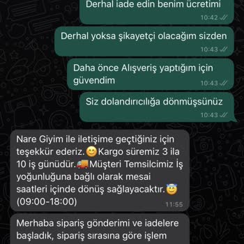 Nare Giyim Sipariş Göndermiyor İade De Etmiyor