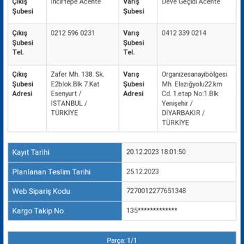 Sürat Kargo Aramadan Bilgi Vermeden Karşı Komşuya Ürünü Veriyor Ve