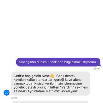 Getir Gelmeyen Sipariş İçin Para İadesi Alamıyorum.