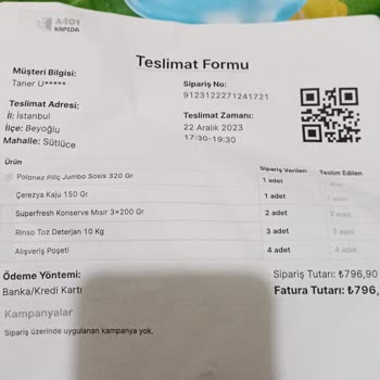 A101 Ürün Karışıklığı Ve Çözümsüz Hizmet