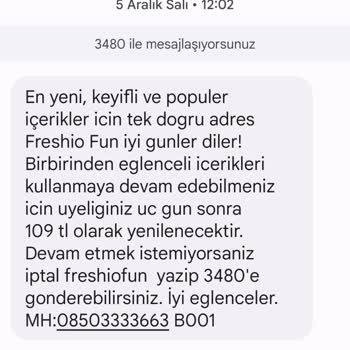 Freshio Fun 109 Tl Ücret Alımı Haksızlığı