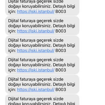 İSKİ Dijital Fatura SMS