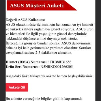 Asus Bilgisayar Servis Umursamazlığı